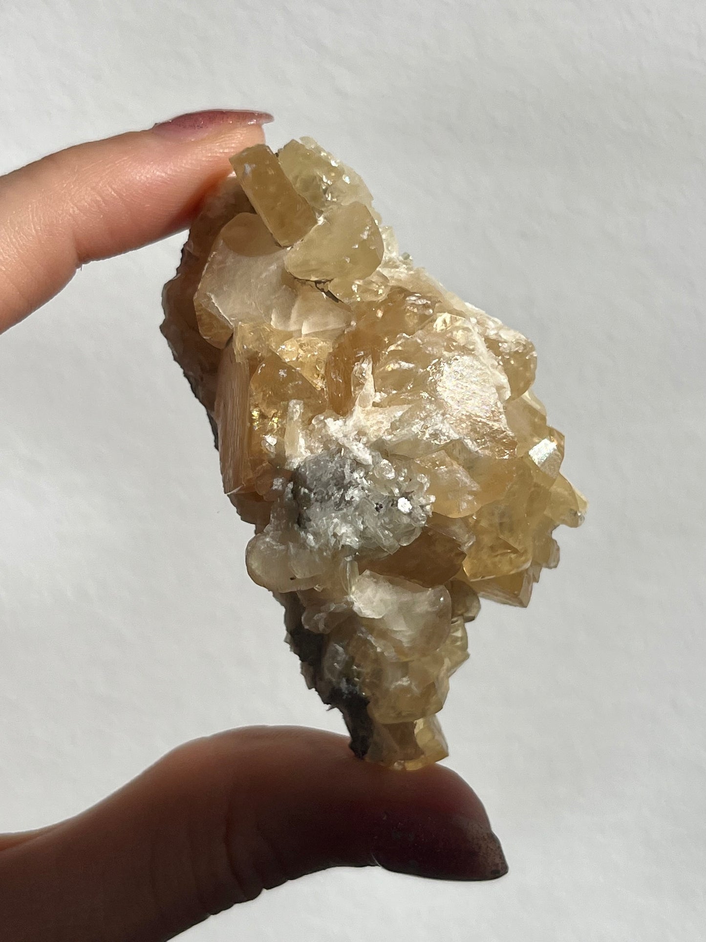 Jiangxi Calcite on Druzy Quartz Coated Matrix (You Choose)