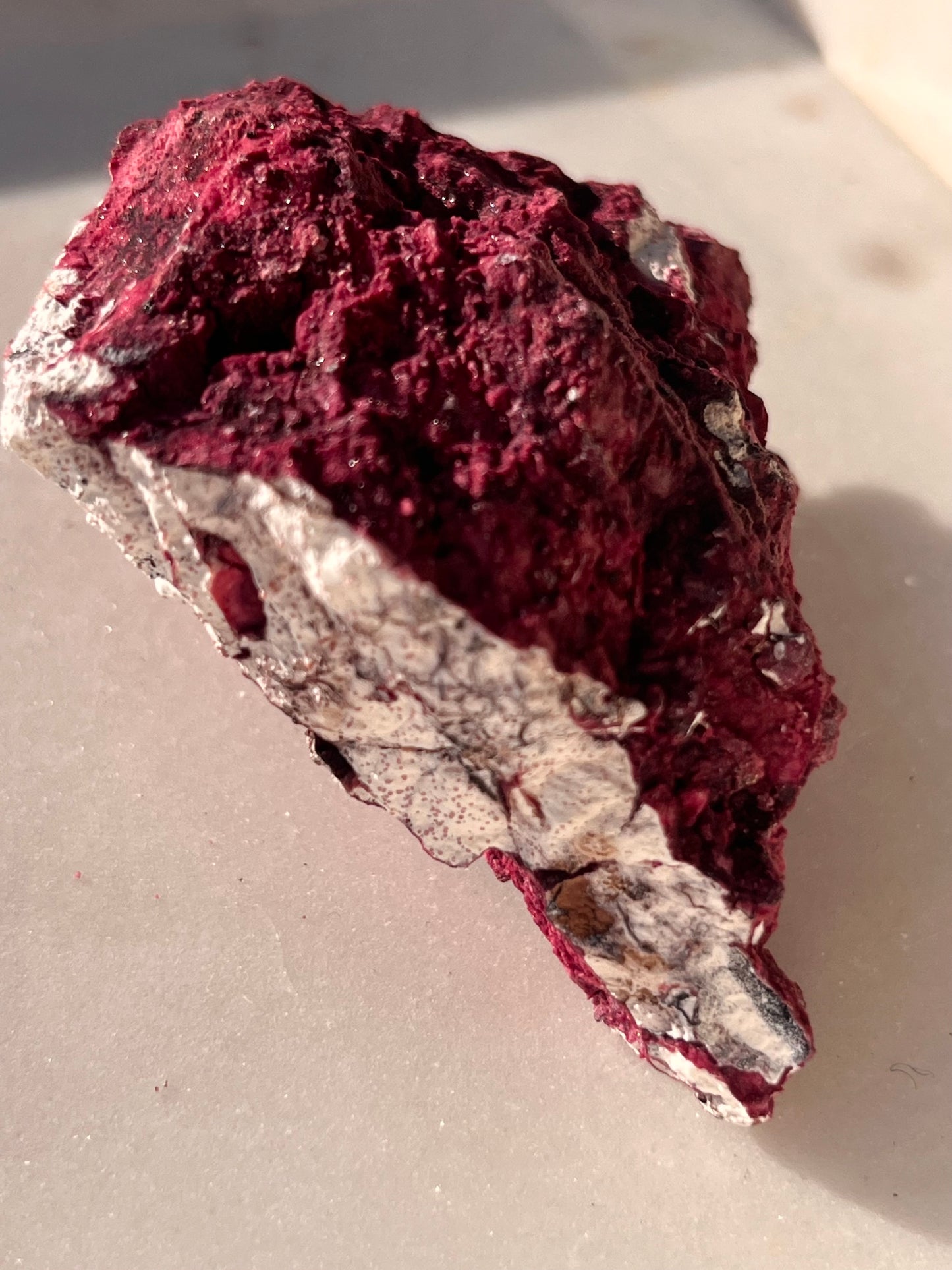 Rare “Red Velvet” Variscite in Limestone Specimen #4