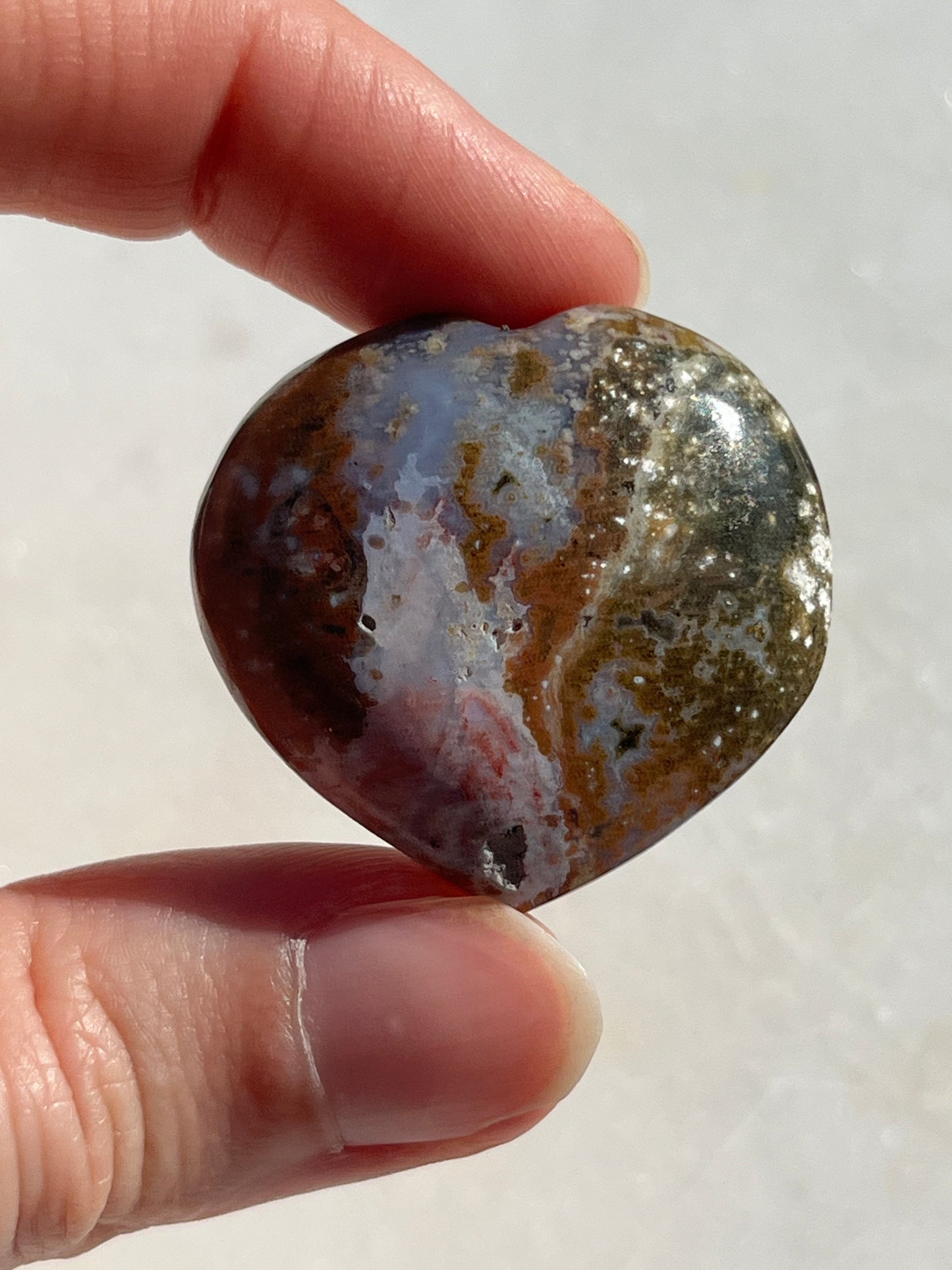 Orbicular Jasper Heart Carving (You Choose)