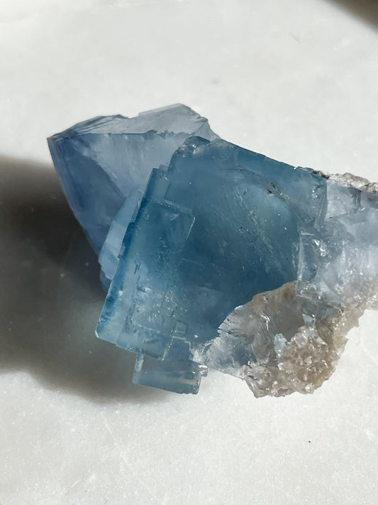 Blue Xianghualing Fluorite & Quartz Specimen #1