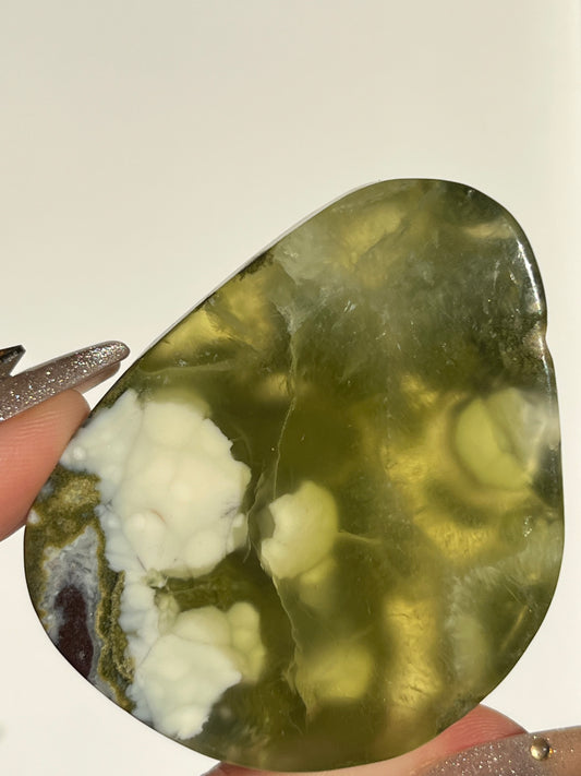 AA Grade Australian Prehnite with Natrolite Polished Freeform A
