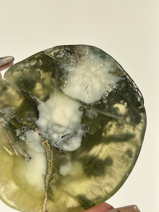 AA Grade Australian Prehnite with Natrolite Polished Freeform E