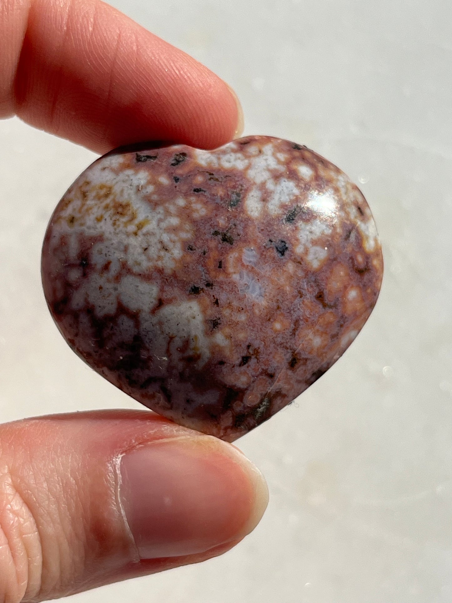 Orbicular Jasper Heart Carving (You Choose)