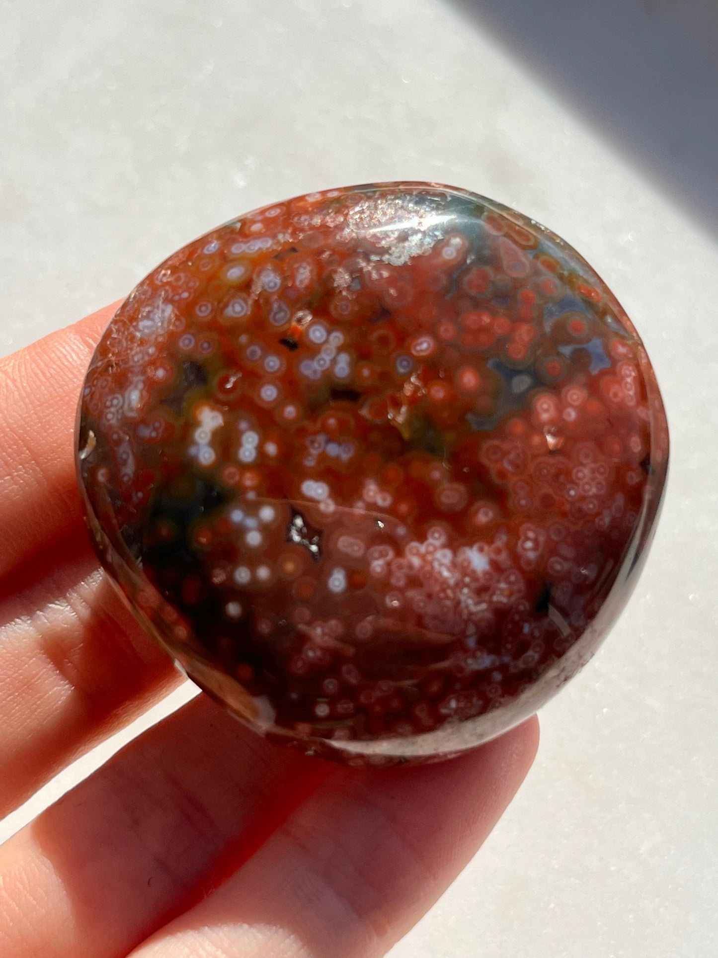 Veinless Ocean Jasper Palmstone #22