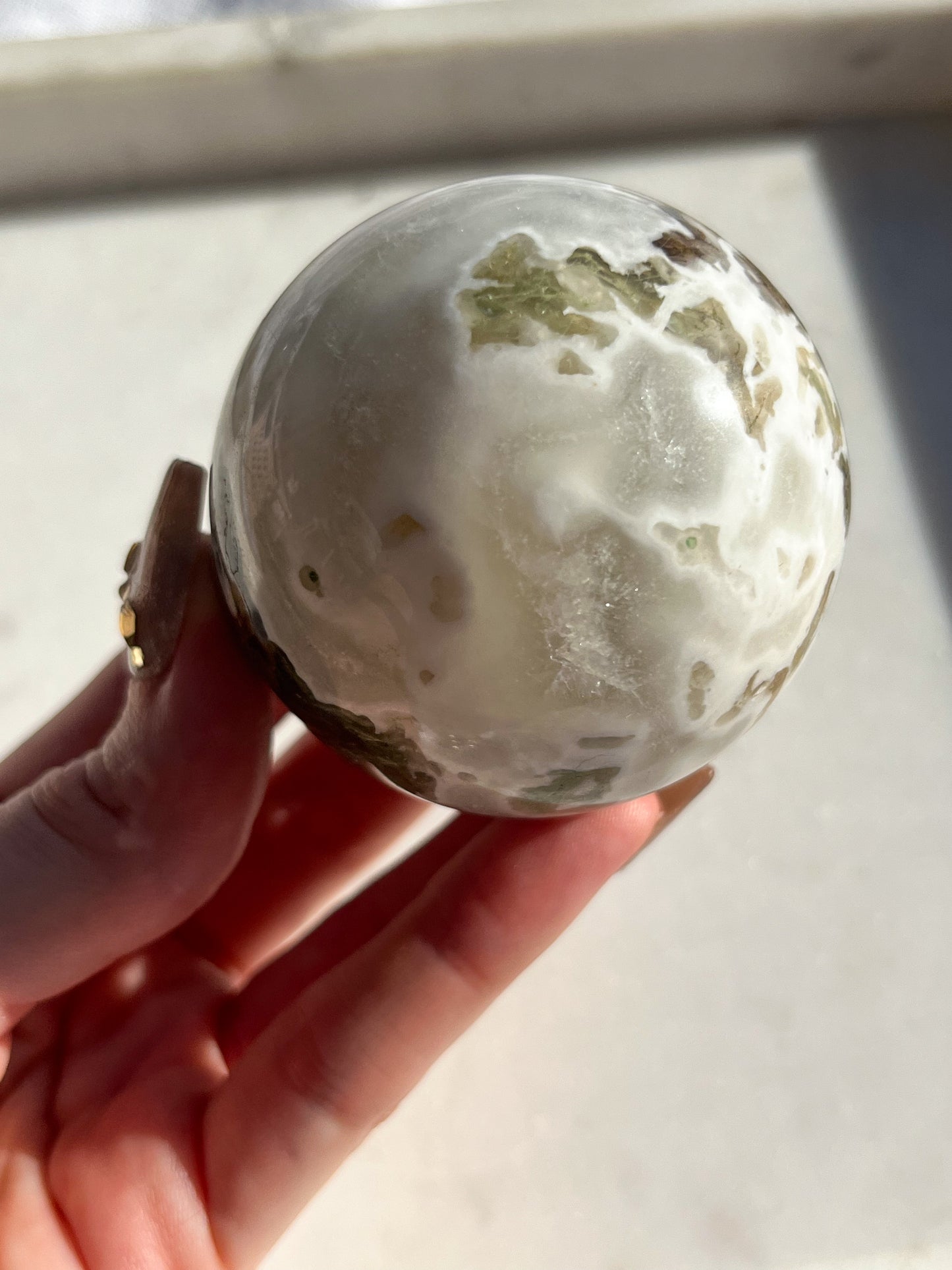 'Polar' A Grade Tree Agate in Quartz Sphere #3