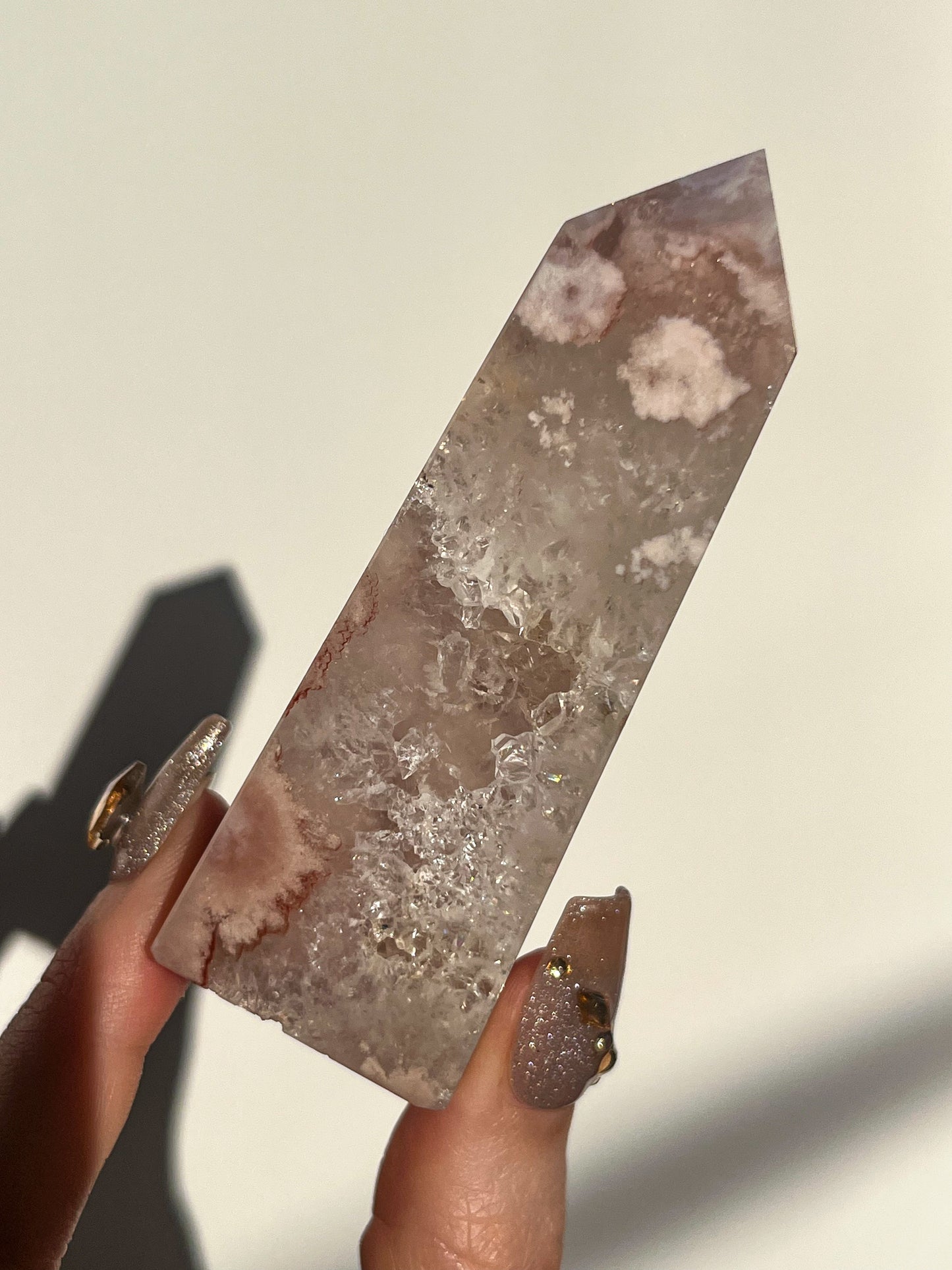 A Grade Pink Amethyst & Quartz Tower #G