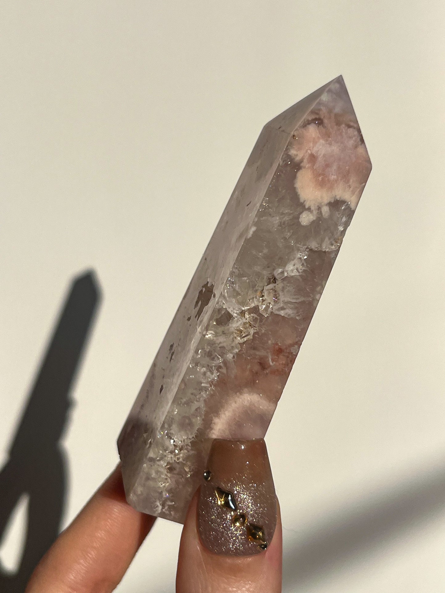 A Grade Pink Amethyst & Quartz Tower #G