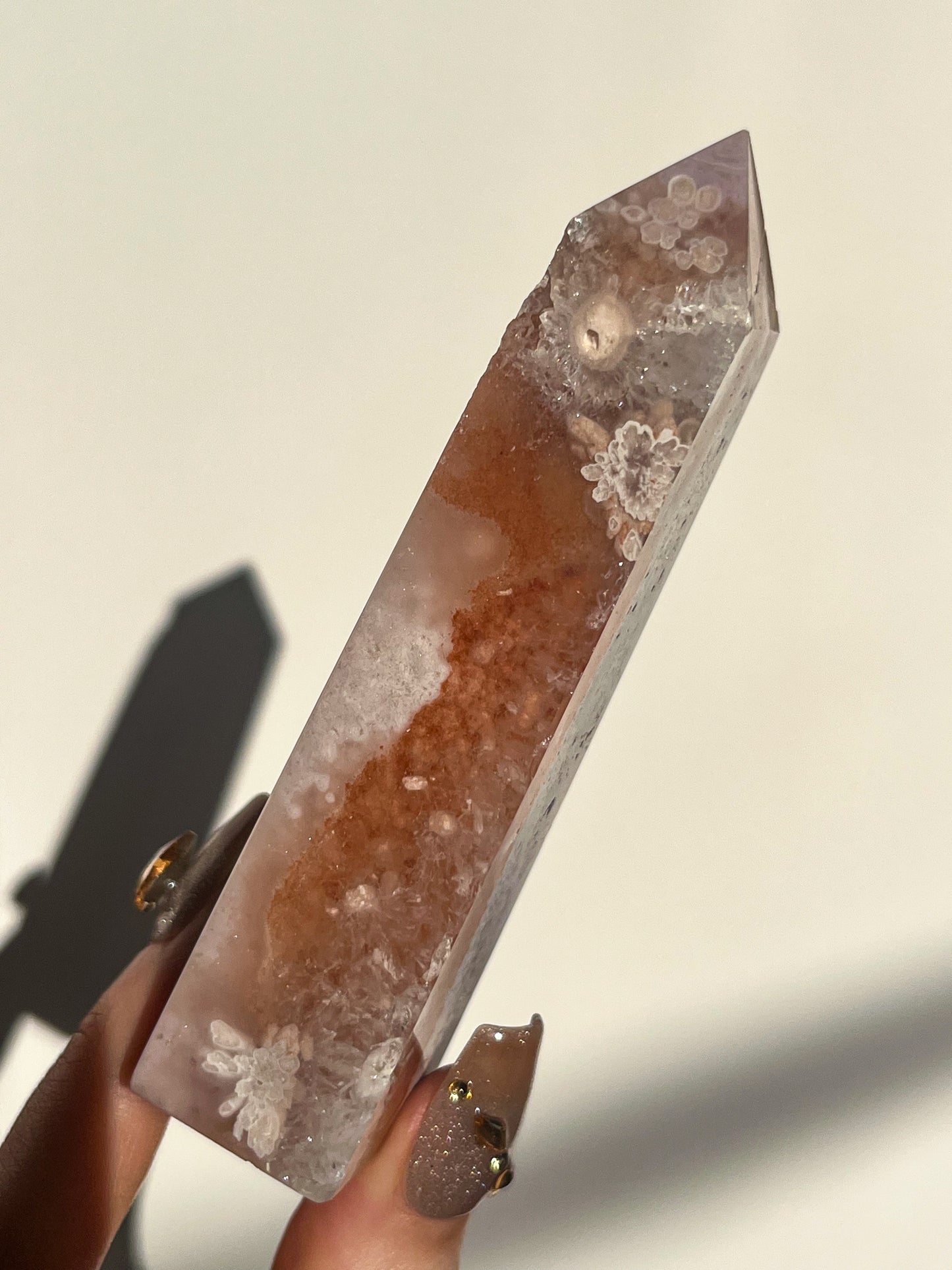 A Grade Pink Amethyst & Quartz Tower #K