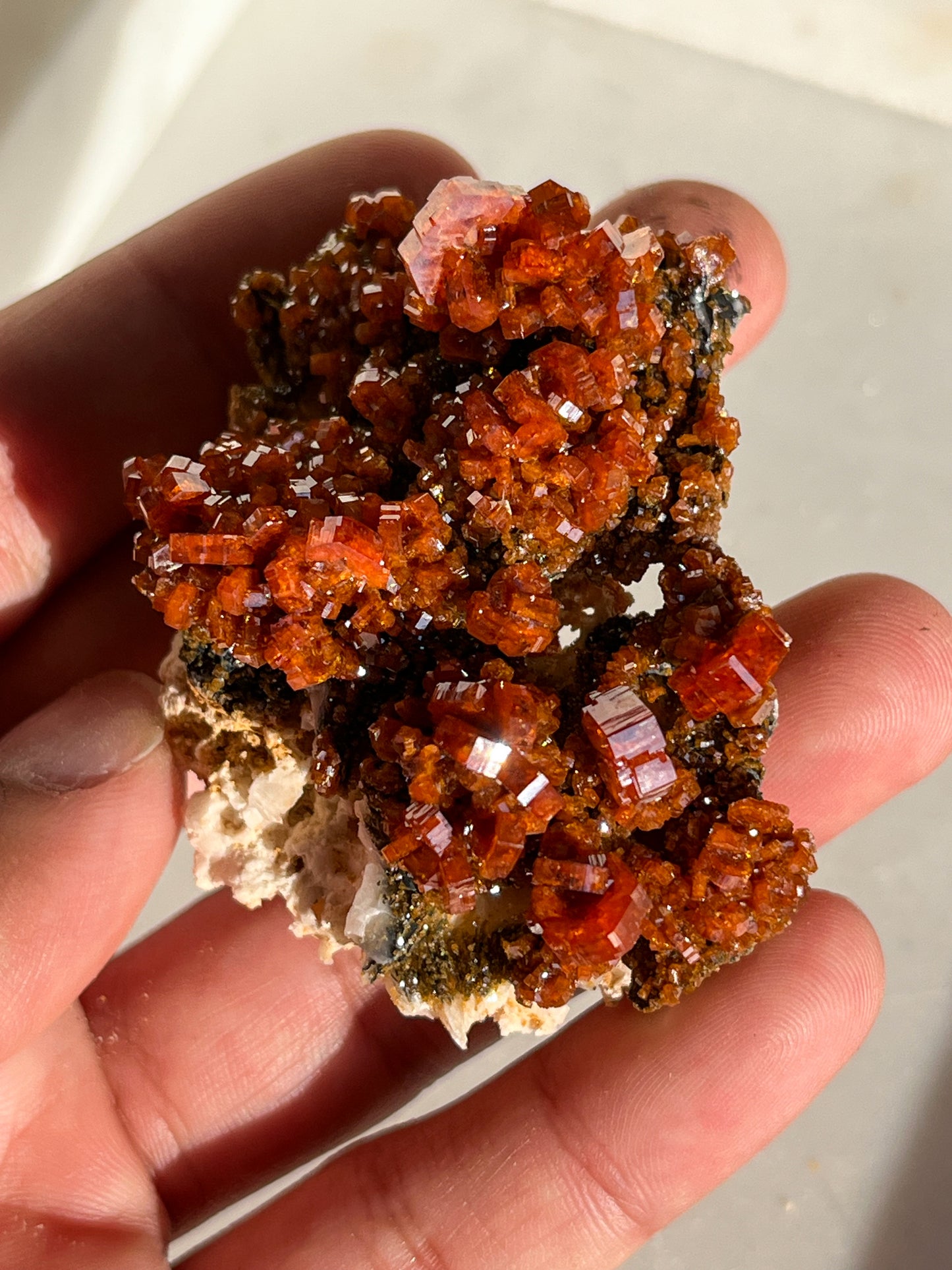 A Grade Vanadinite on Barite Specimen #G