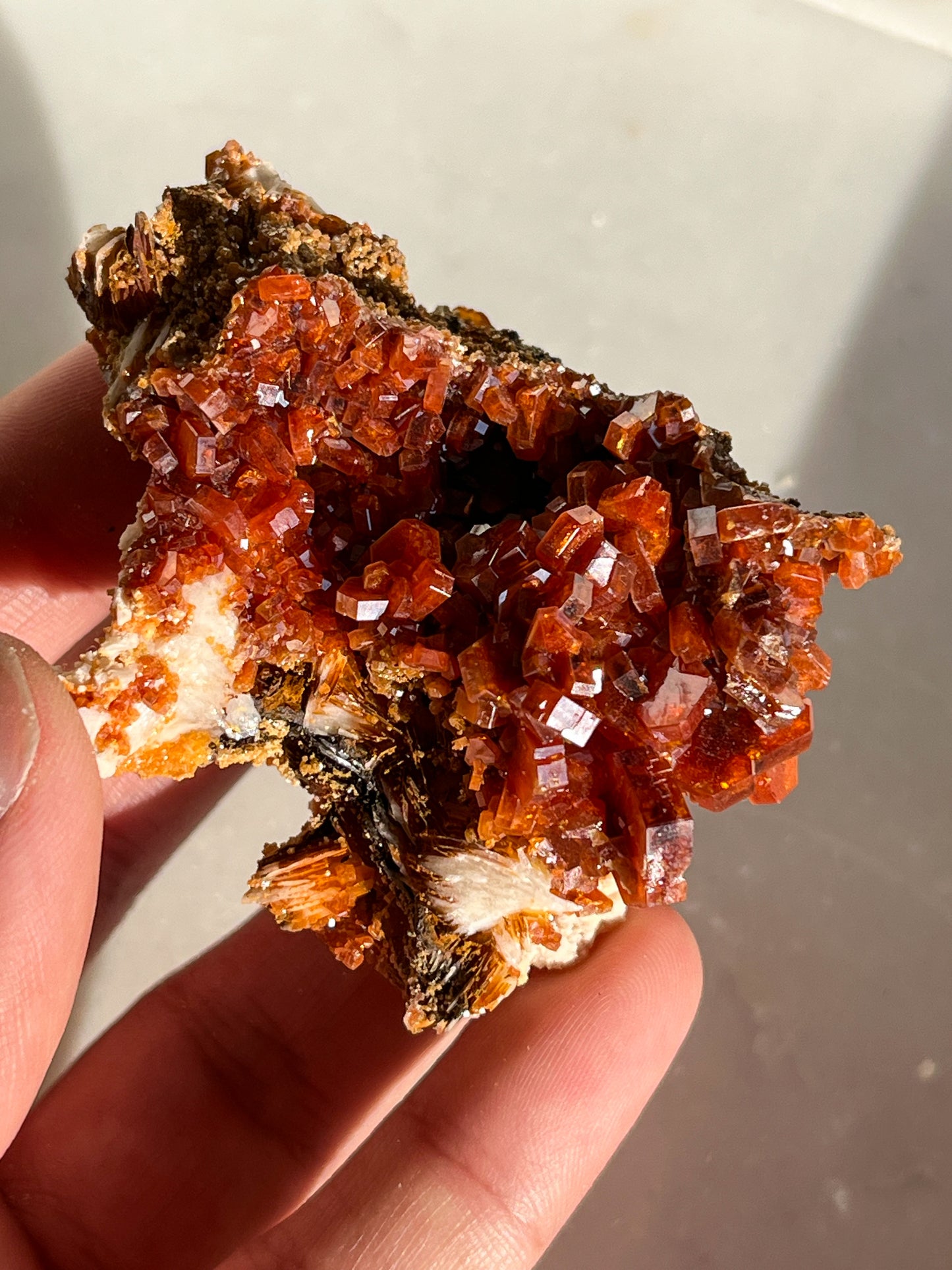 A Grade Vanadinite on Barite Specimen #K