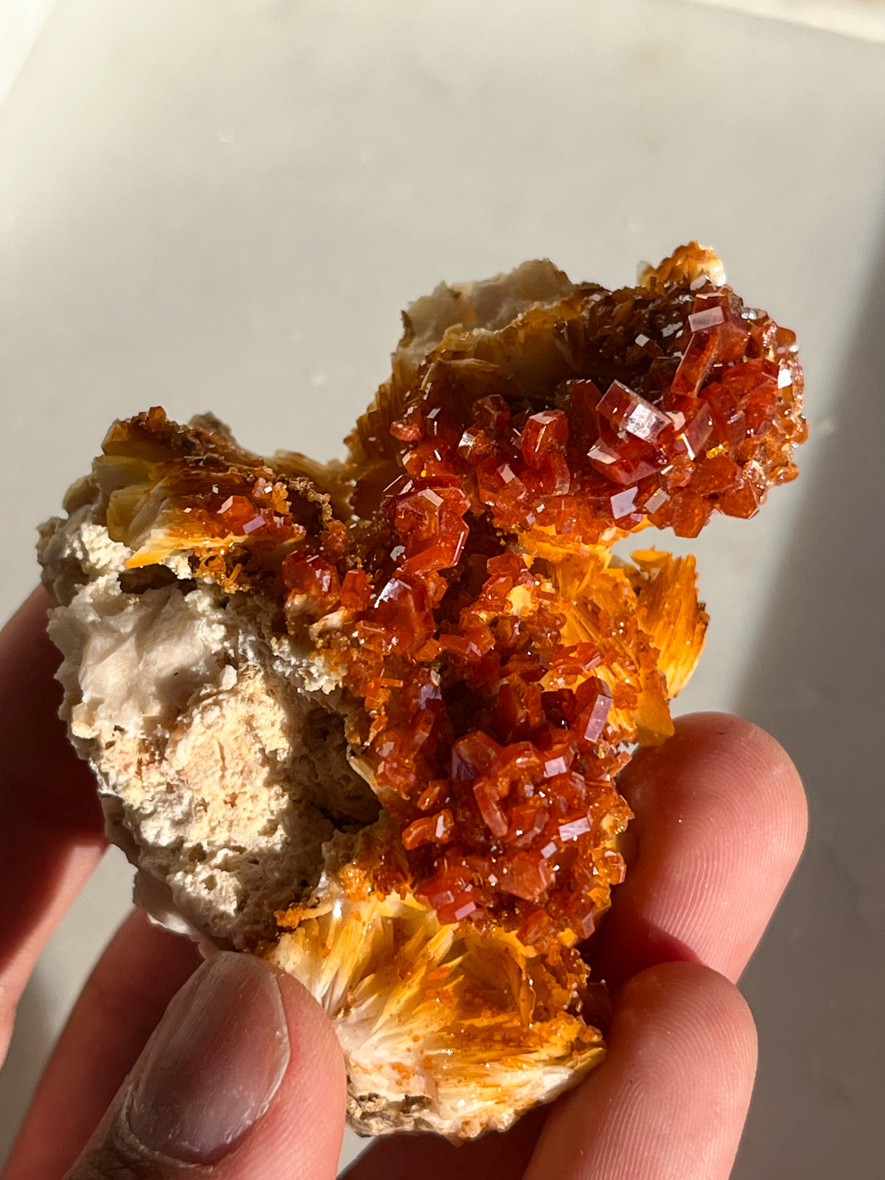 High Grade cheapest Vanadinite on Barite Specimen