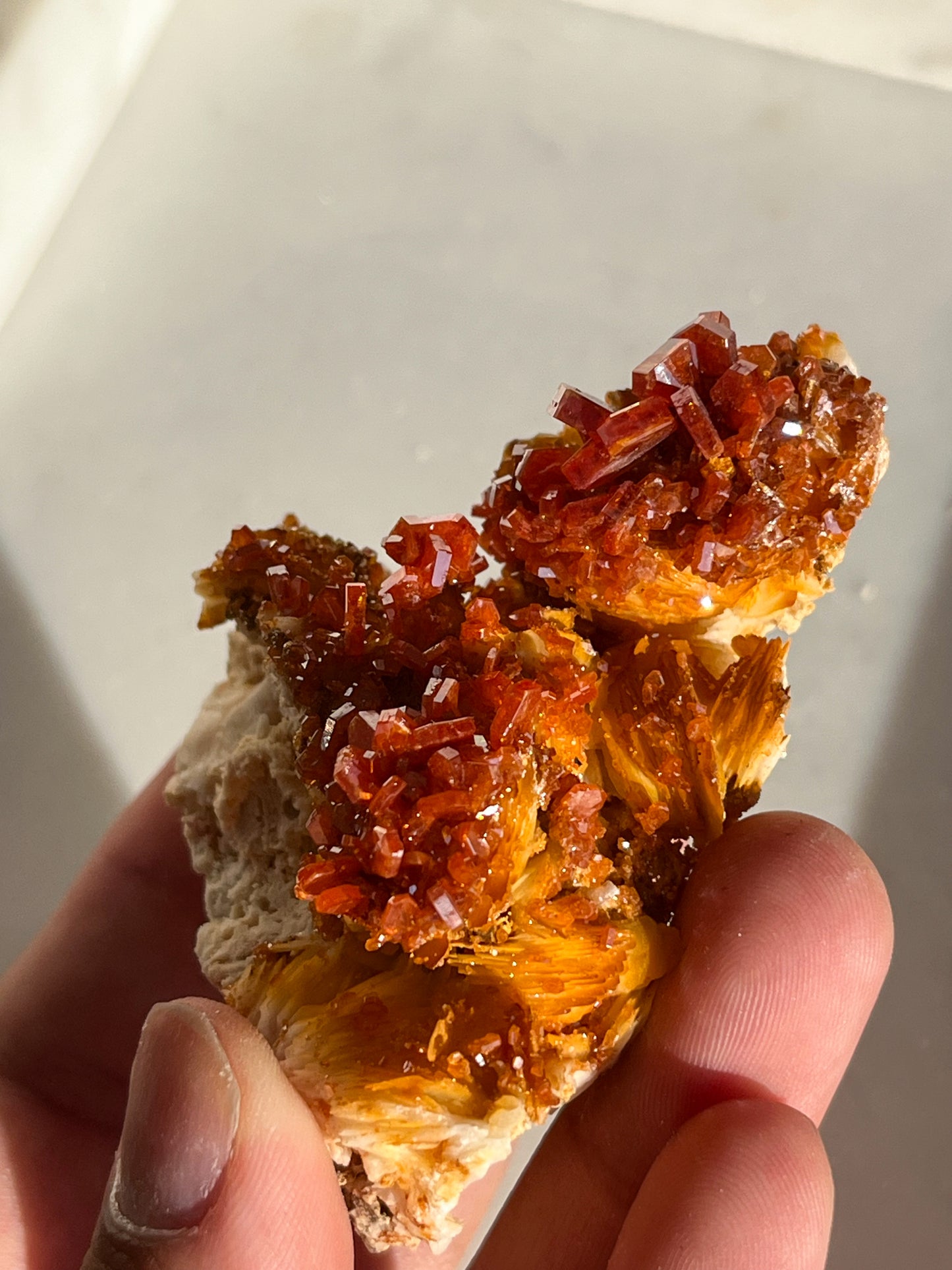 A Grade Vanadinite on Barite Specimen #L