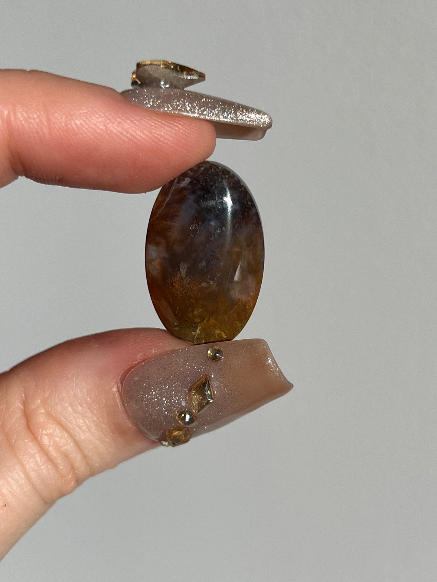 Black Petrified Wood and Marcasite Oval Cabochon (You Choose)