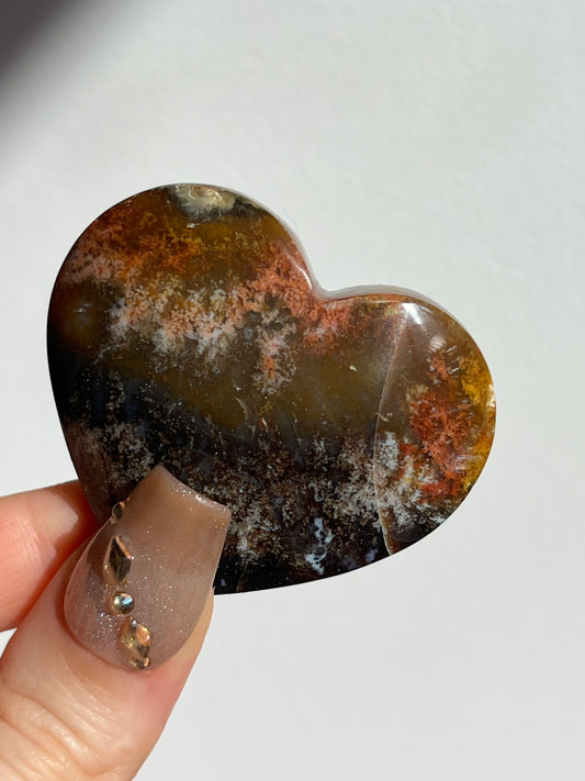 Petrified Wood Puffy Heart Carving C
