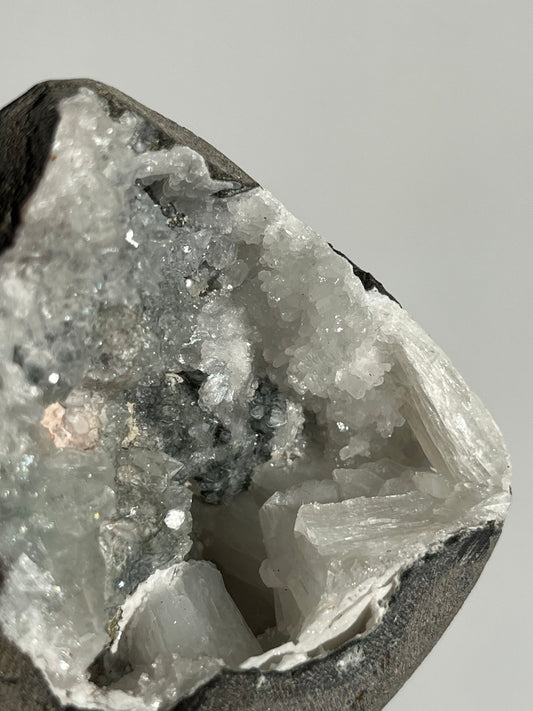 Apophyllite with Stilbite Geode Cave in Basalt K