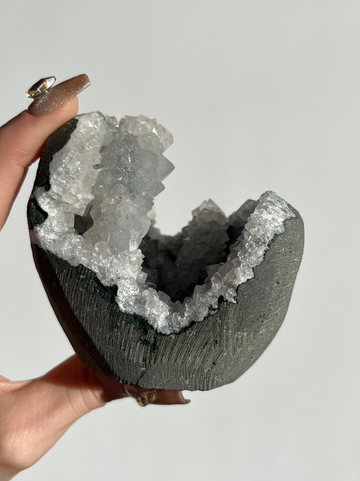 Apophyllite Stalactite Geode Cave in Basalt M