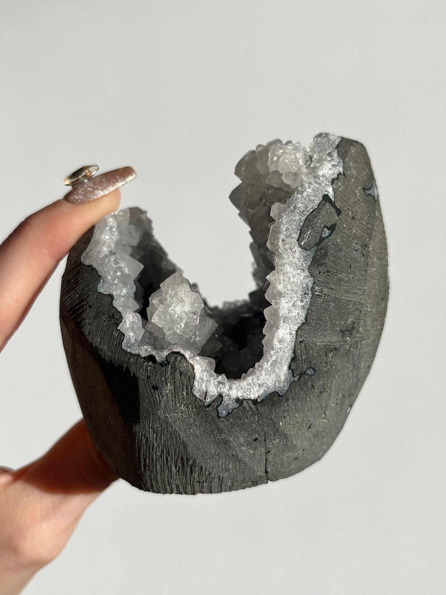 Apophyllite Stalactite Geode Cave in Basalt M