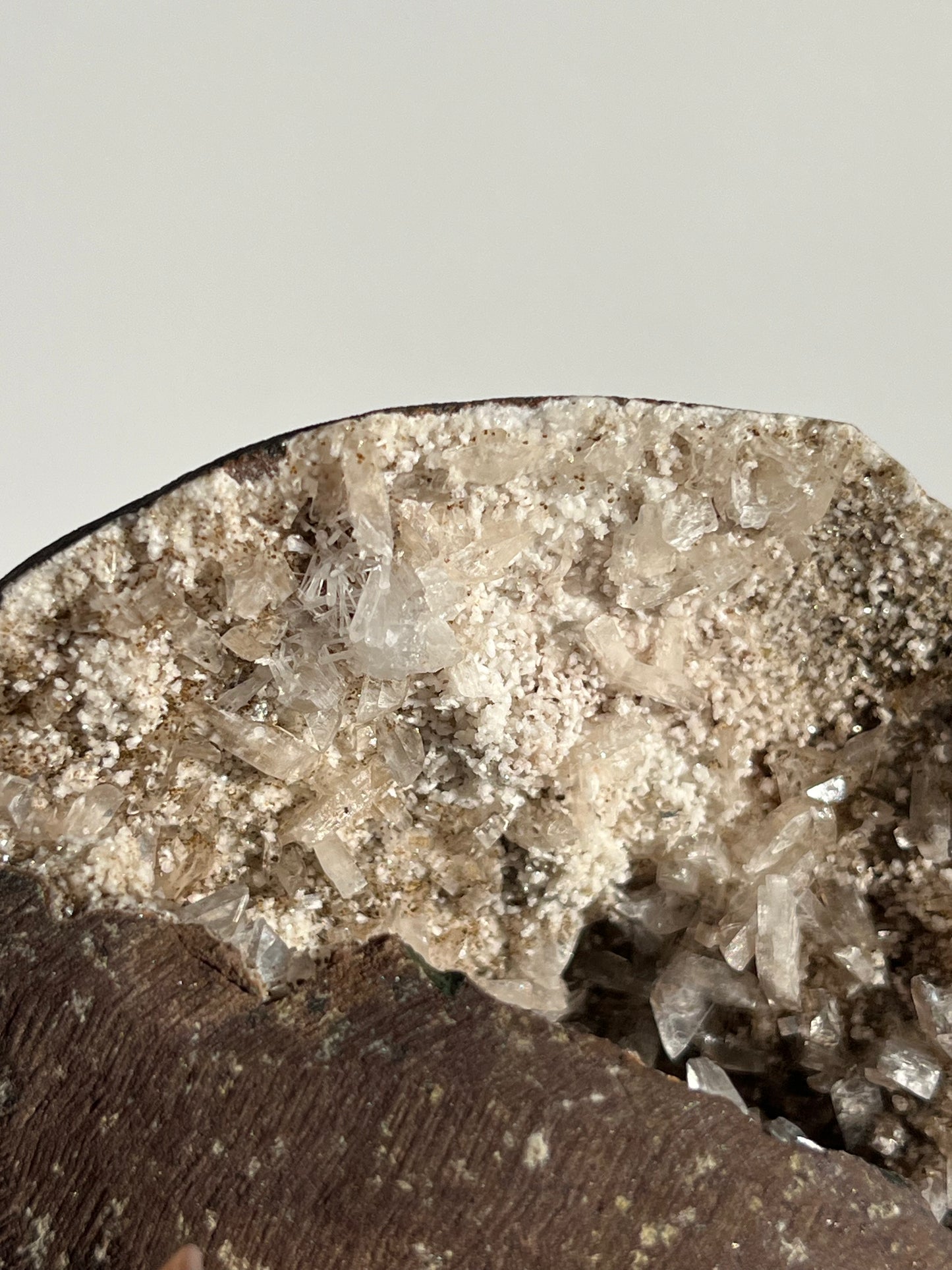 Clear Heulandite with Mordenite Geode Cave in Basalt N