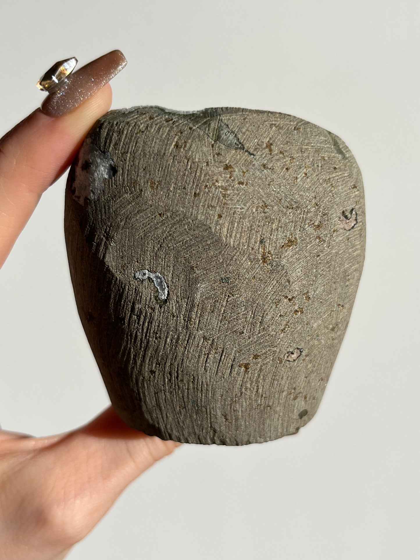 Grey Pseudostalactitic Chalcedony Geode Cave in Basalt Q