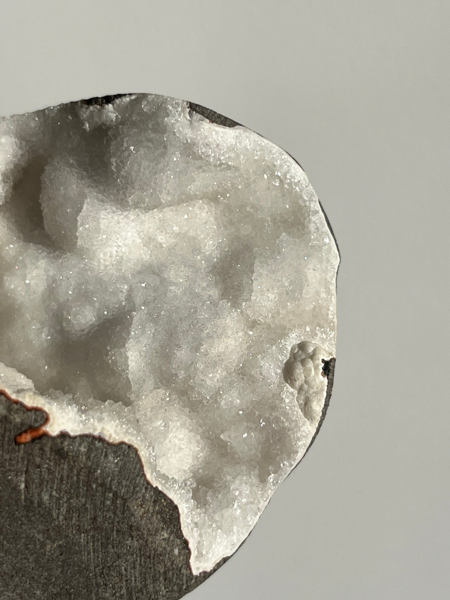 White Chalcedony with Apophyllite Geode Cave in Basalt S