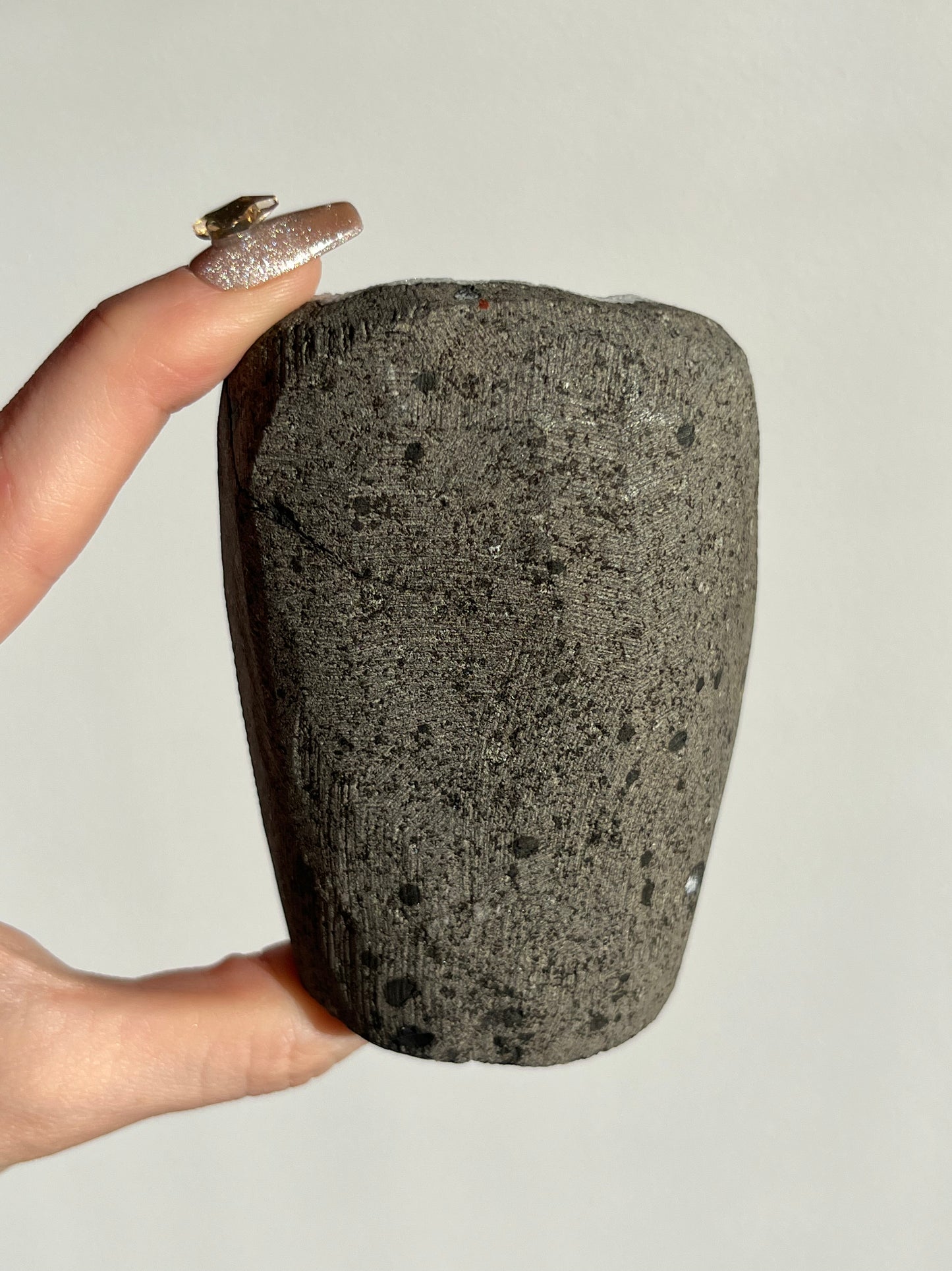 Grey Apophyllite with Calcite Geode Cave in Basalt AA