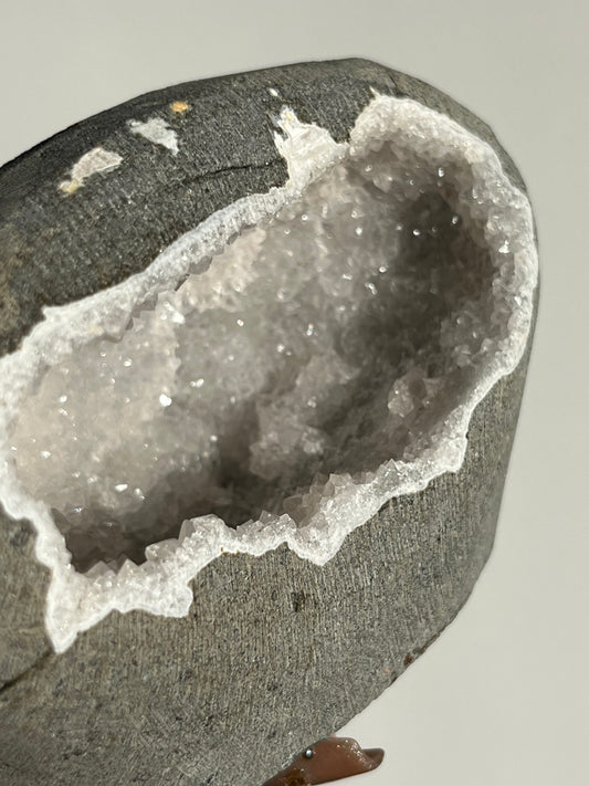 White Quartz Geode Cave in Basalt AF