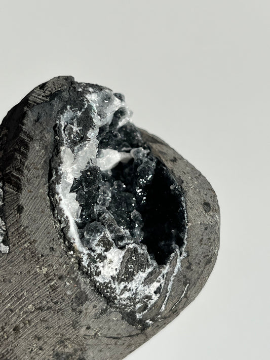 Black Chalcedony Geode Cave in Basalt AH