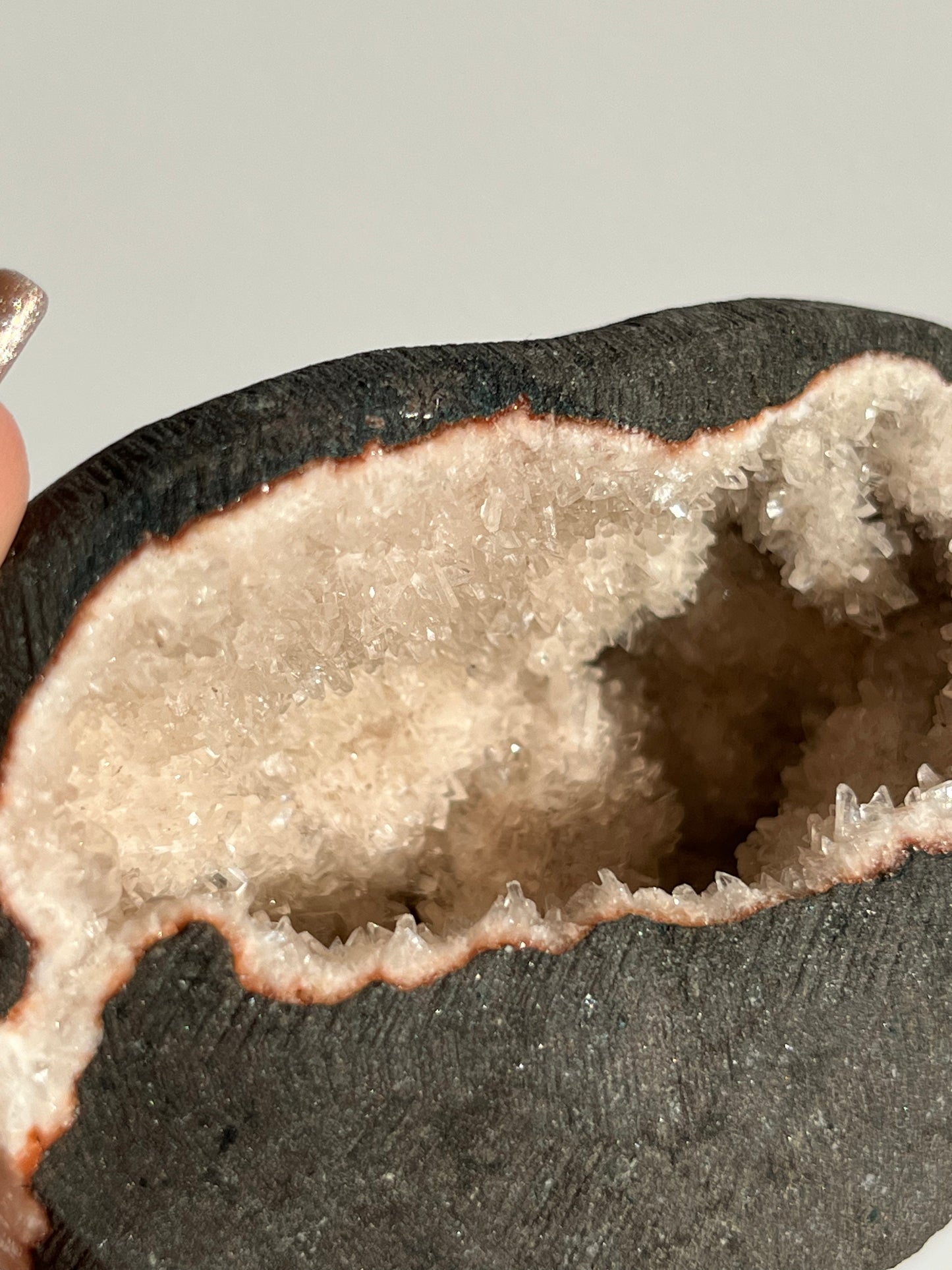 Peach Heulandite Geode Cave in Basalt AJ
