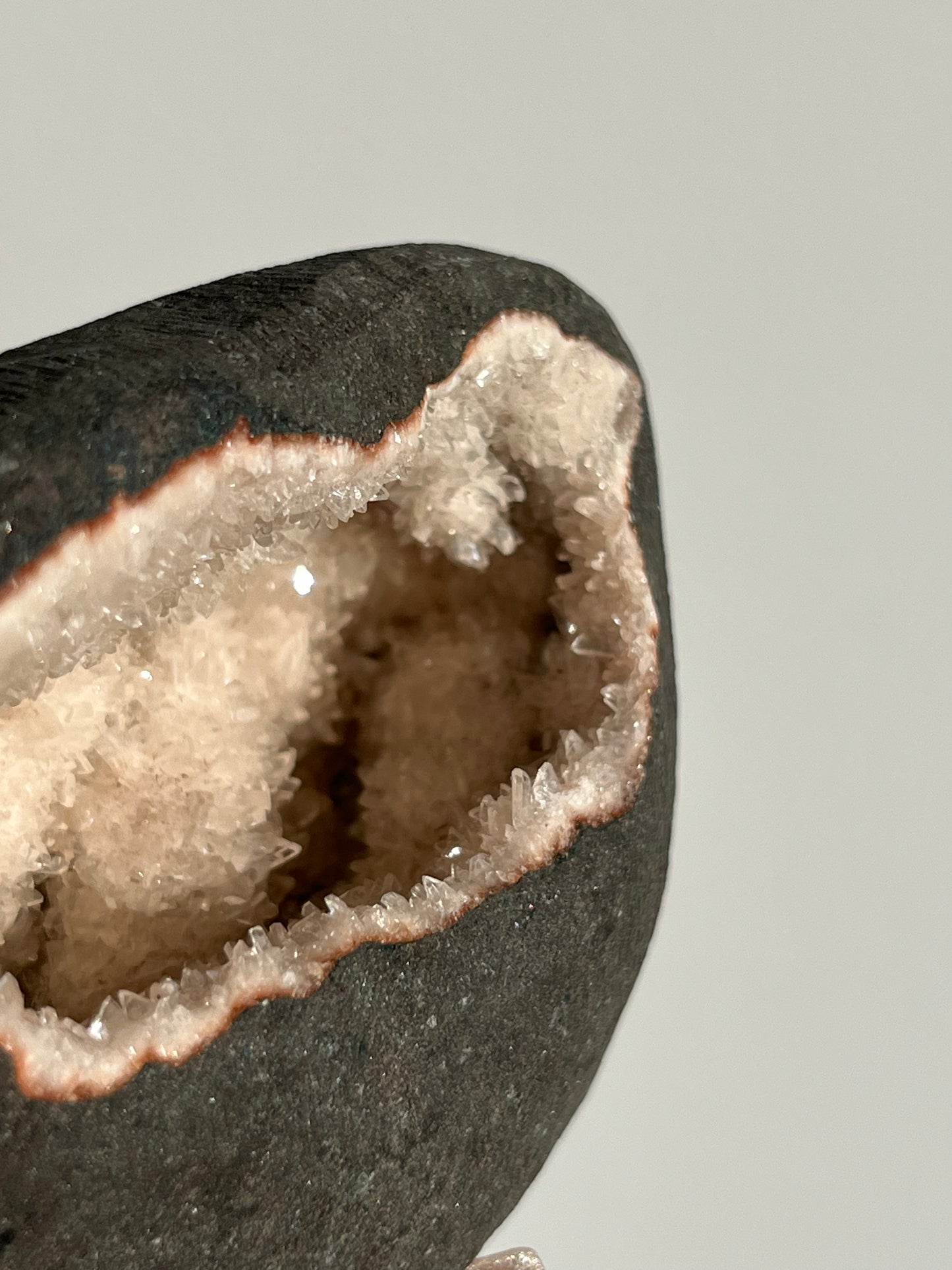 Peach Heulandite Geode Cave in Basalt AJ