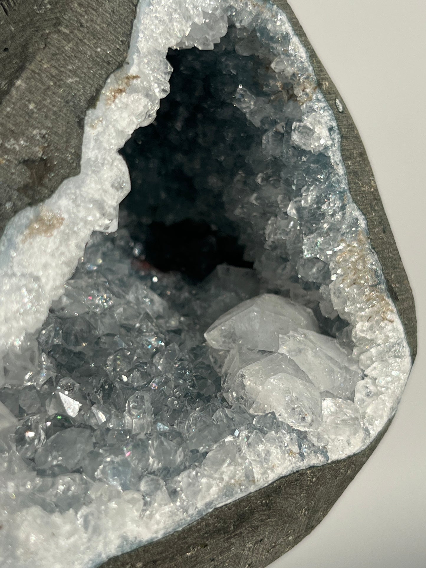 Apophyllite with Quartz Geode Cave in Basalt AU