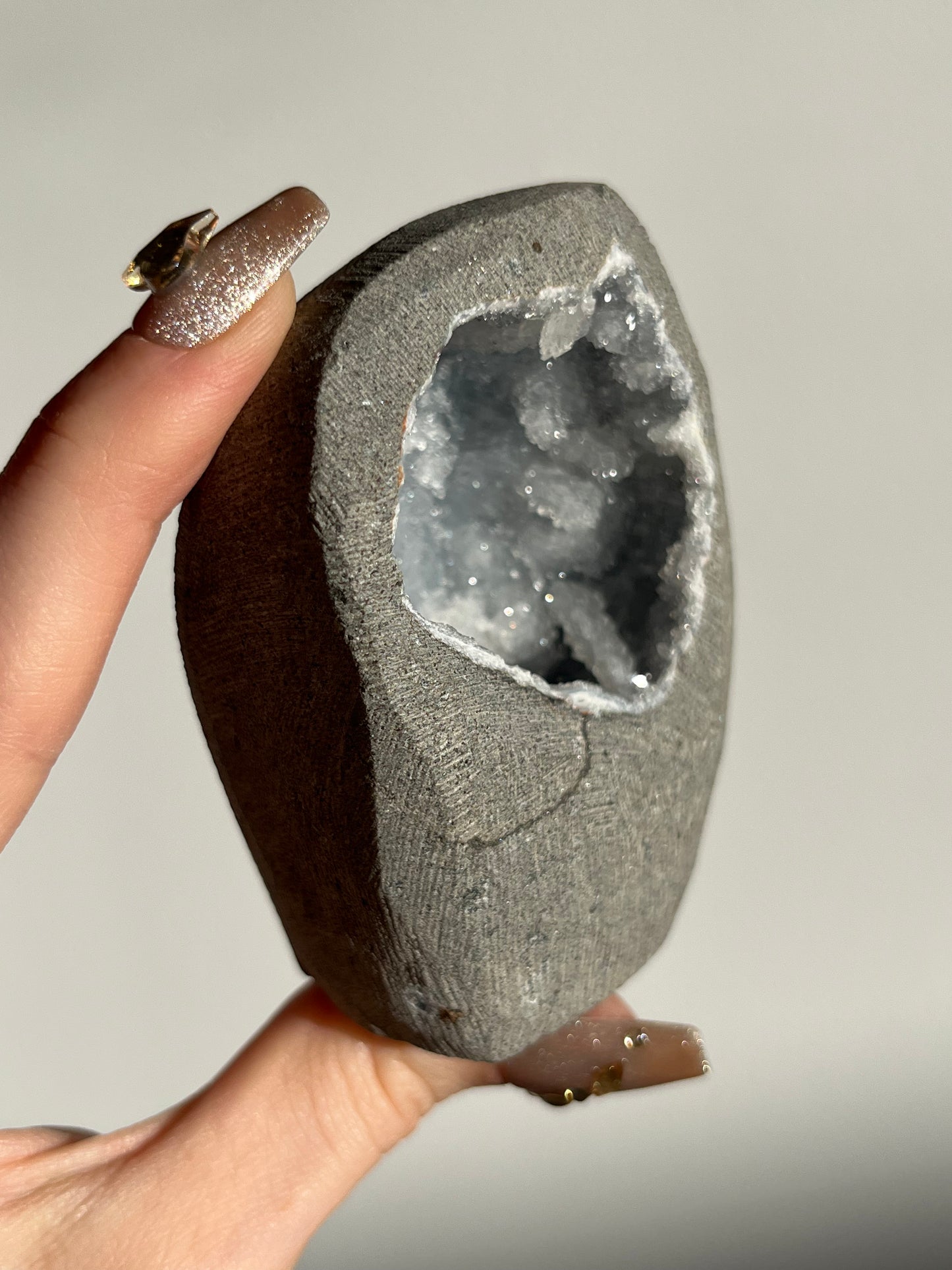 Pseudostalactitic Quartz with Chalcedony Geode Cave in Basalt AV