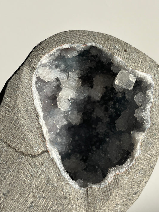 Pseudostalactitic Quartz with Chalcedony Geode Cave in Basalt AV