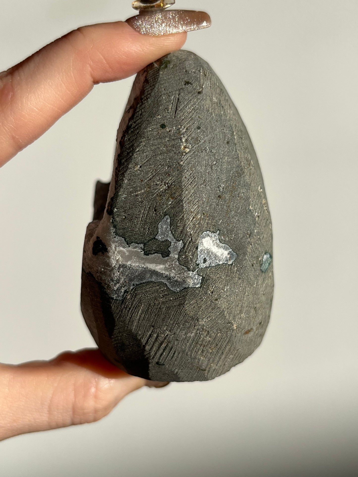Apophyllite with Quartz Geode Cave in Basalt AW