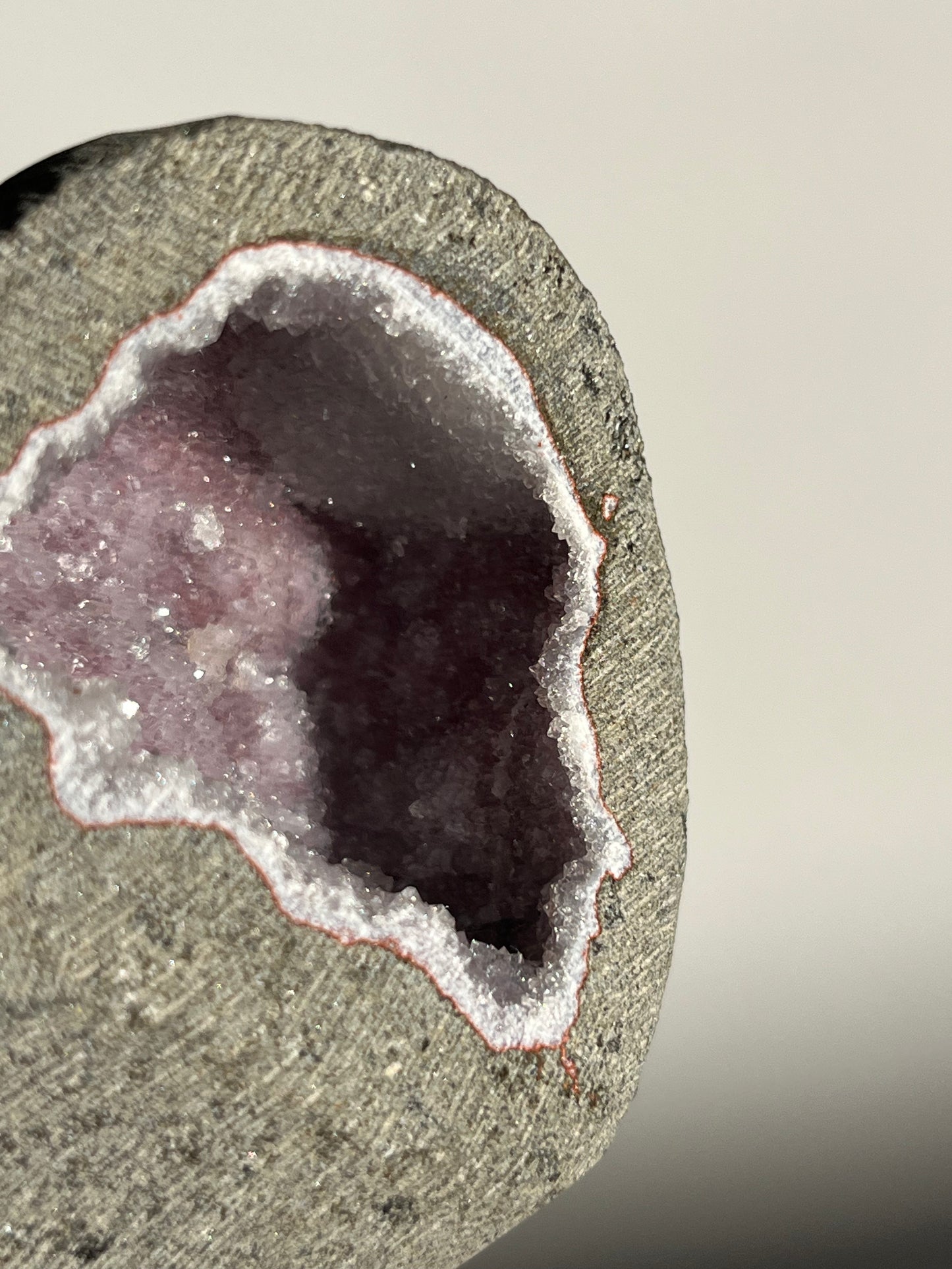 Amethyst with Chalcedony Geode Cave in Basalt AX
