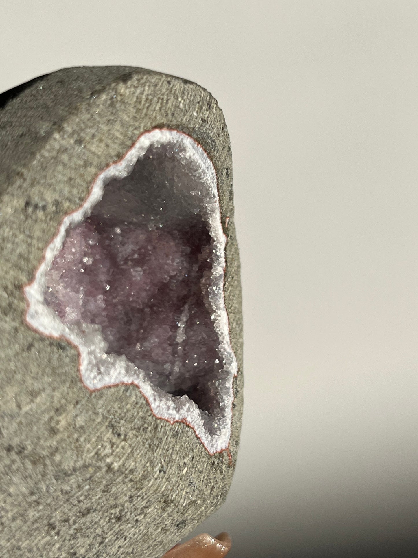 Amethyst with Chalcedony Geode Cave in Basalt AX