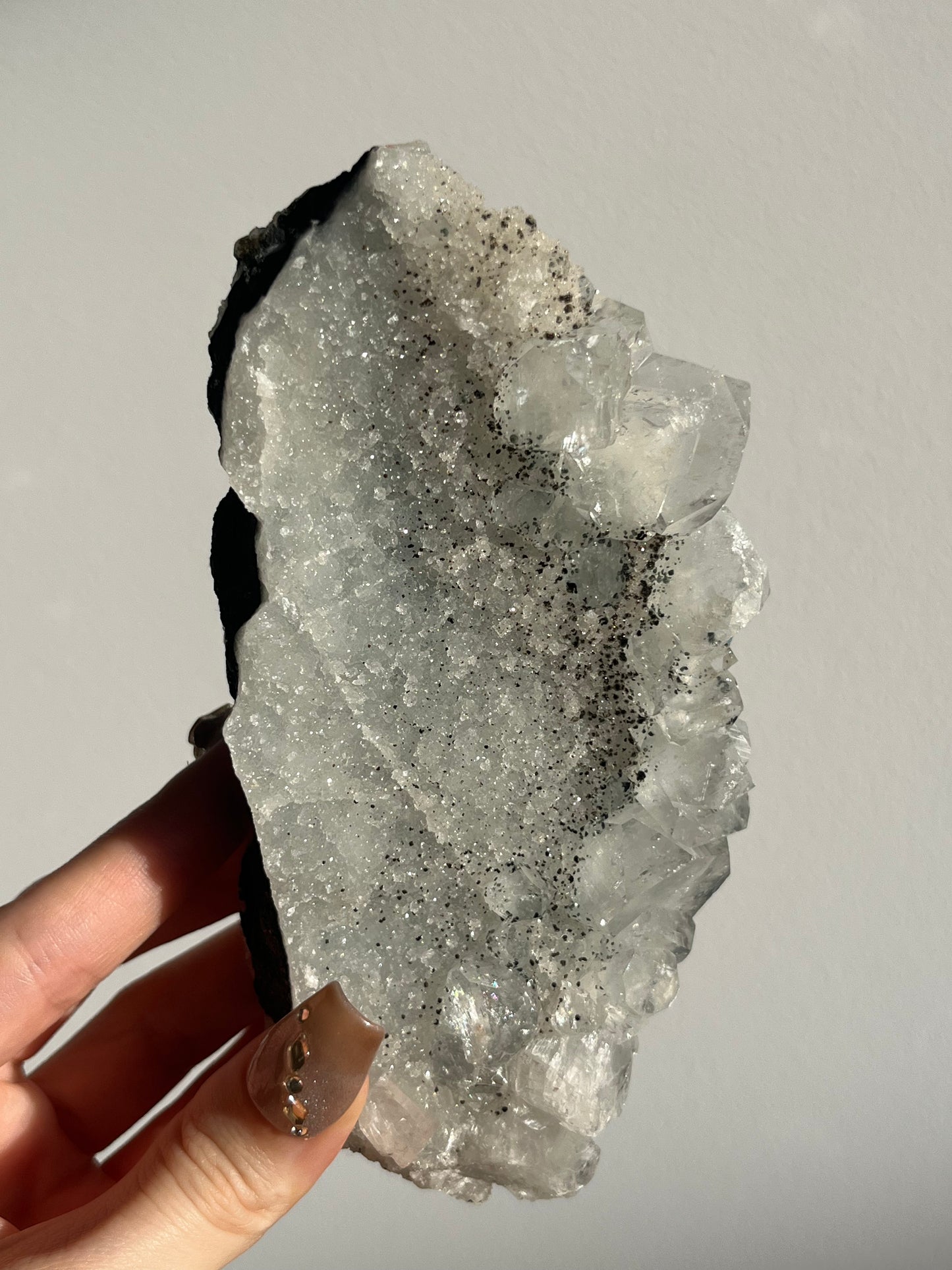 Apophyllite with Grey Chalcedony Specimen (Self-standing)