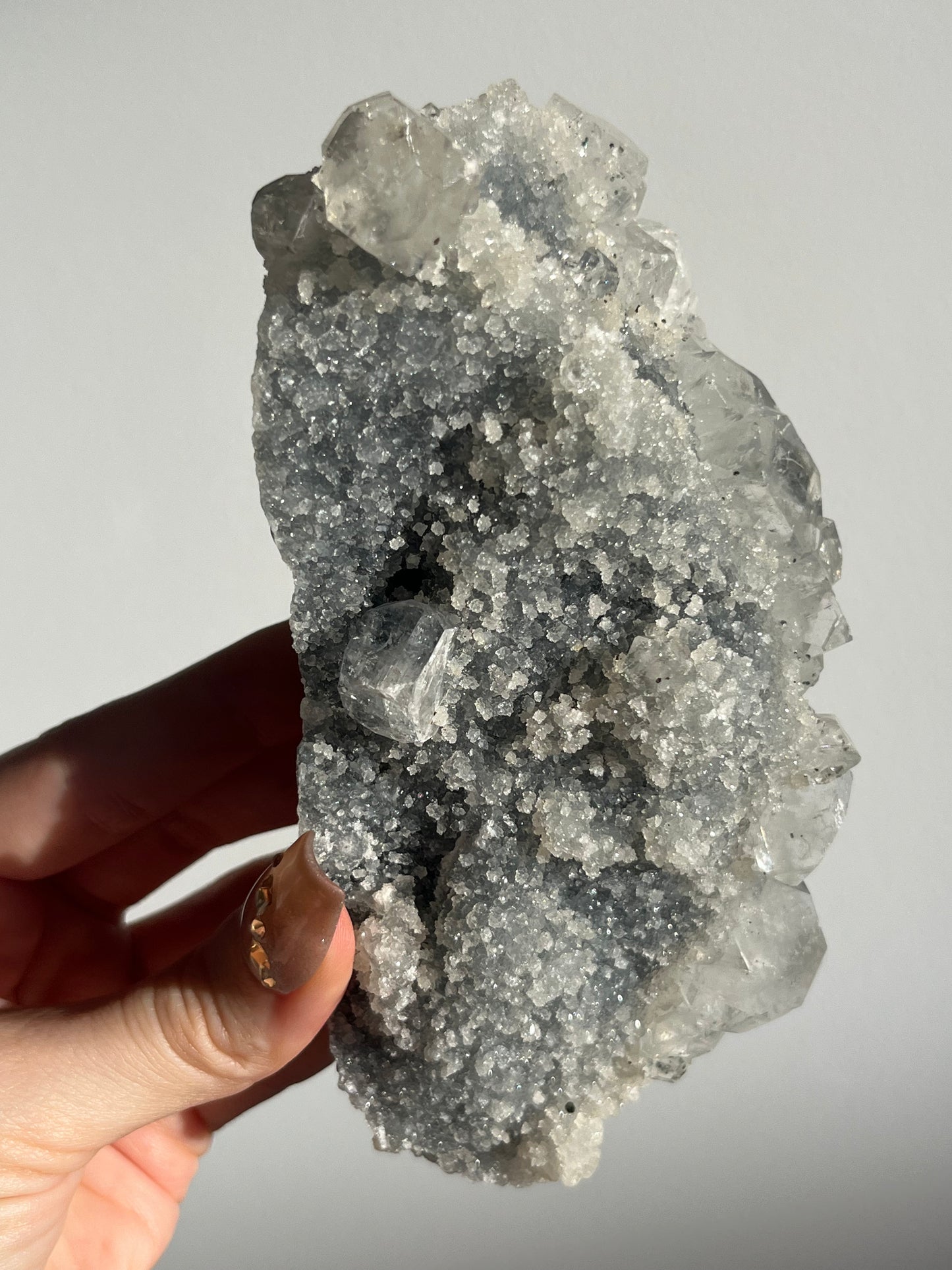 Apophyllite with Grey Chalcedony Specimen (Self-standing)