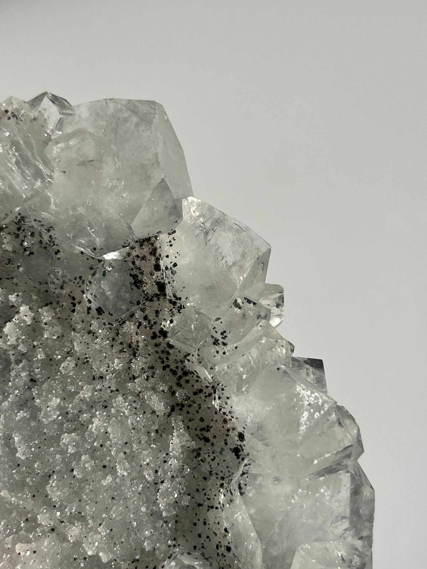 Apophyllite with Grey Chalcedony Specimen (Self-standing)