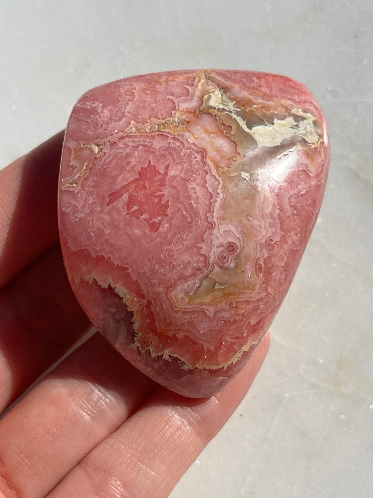 ‘Ixora’ Polished Rhodochrosite Freeform w/Pyrite #6