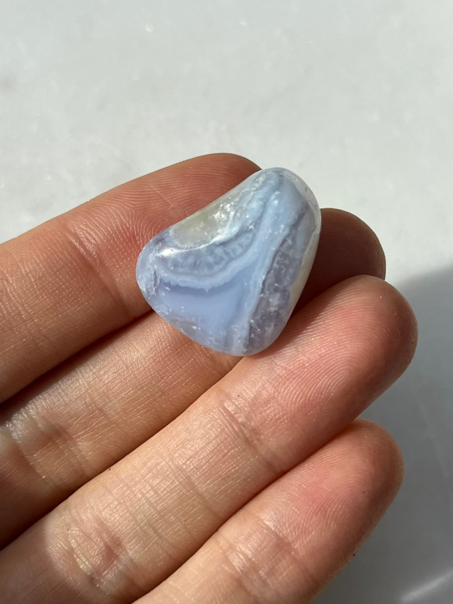 Blue Lace Agate in Natural Matrix Tumbled Stone