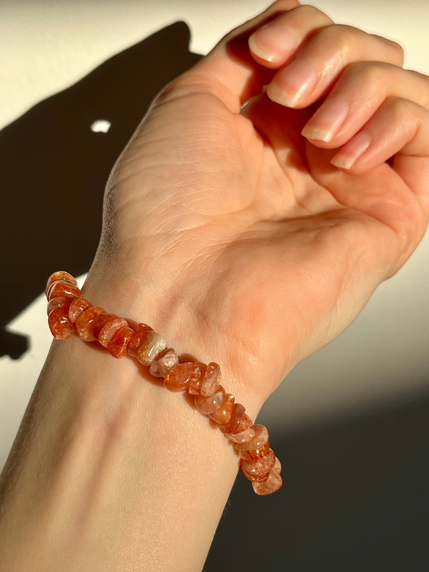 Tanzanian Sunstone Tumbled Bead Bracelet