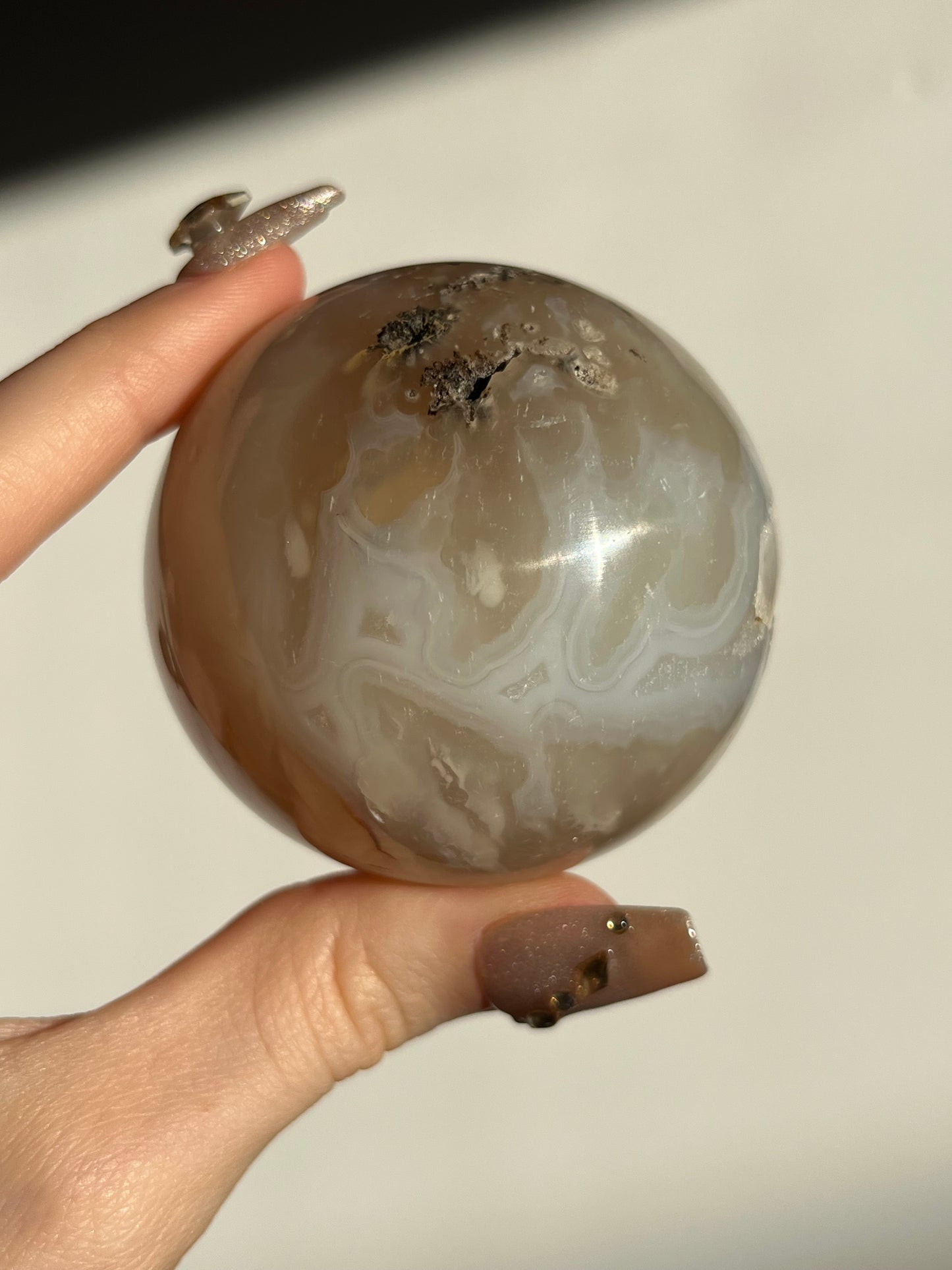 Druzy Feather Chalcedony Sphere A