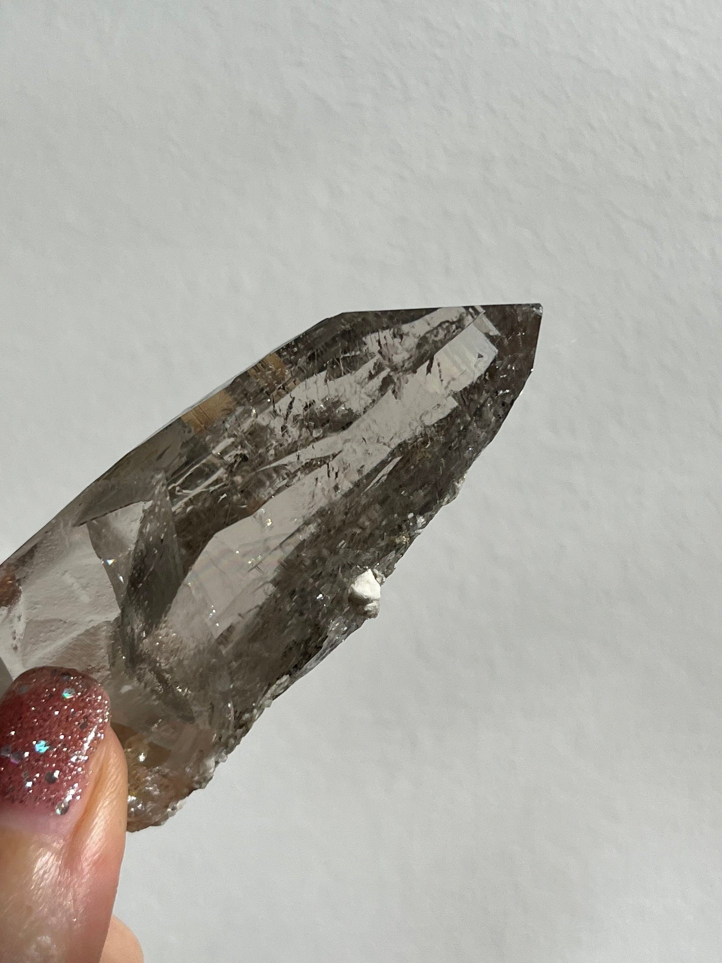 Water Clear Elestial Himalayan Smokey Quartz Cluster w/Siderite, Albite & Spessartine Garnet Inclusion #13 (Perfectly Imperfect)