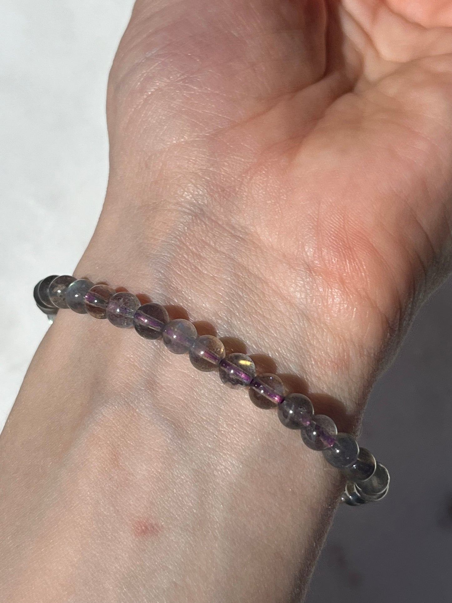 Flashy Labradorite 4mm Bead Bracelet