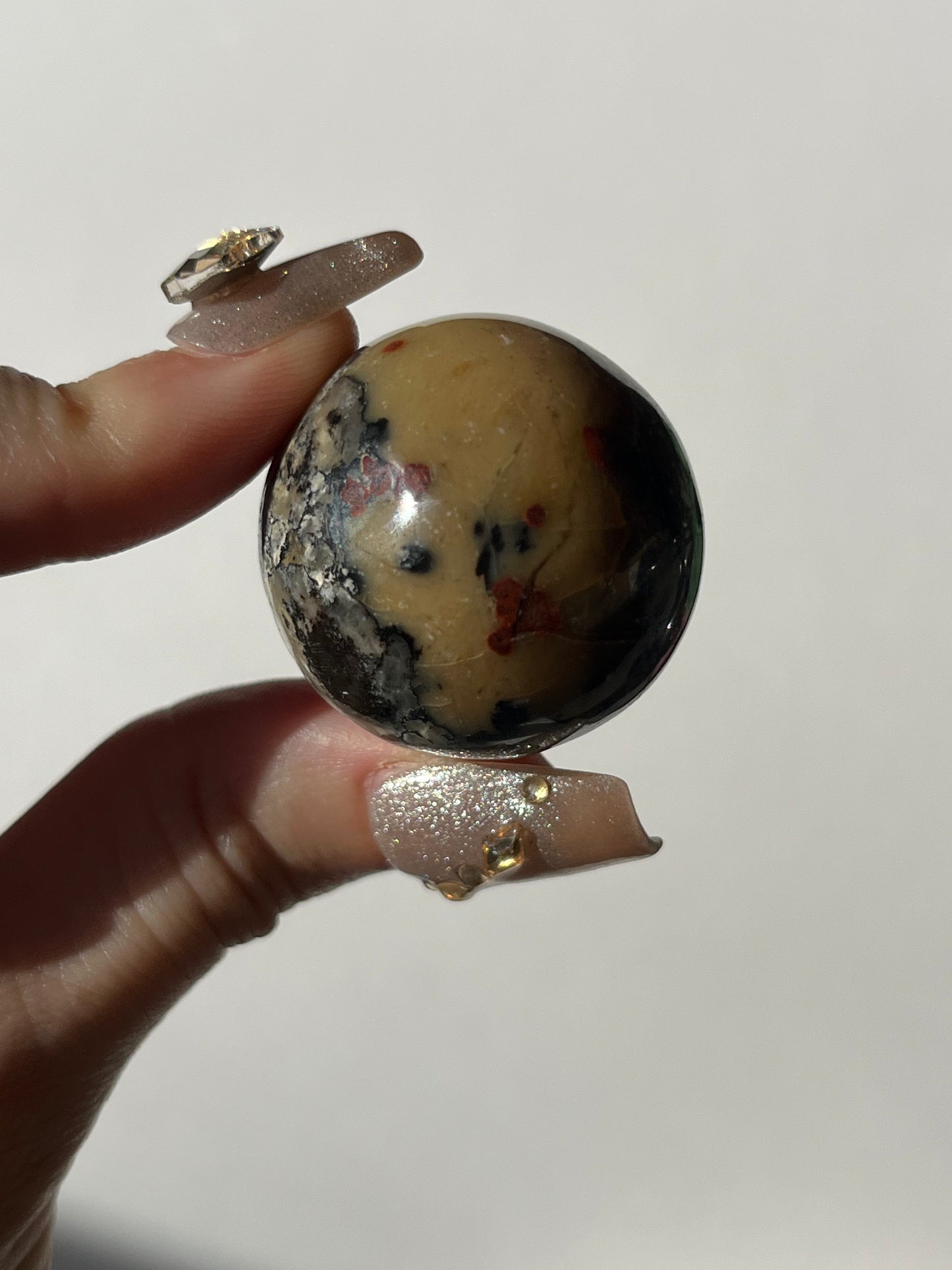 “Black Hibiscus” Batu Seniman Picture Jasper Sphere with Dendritic Inclusions D