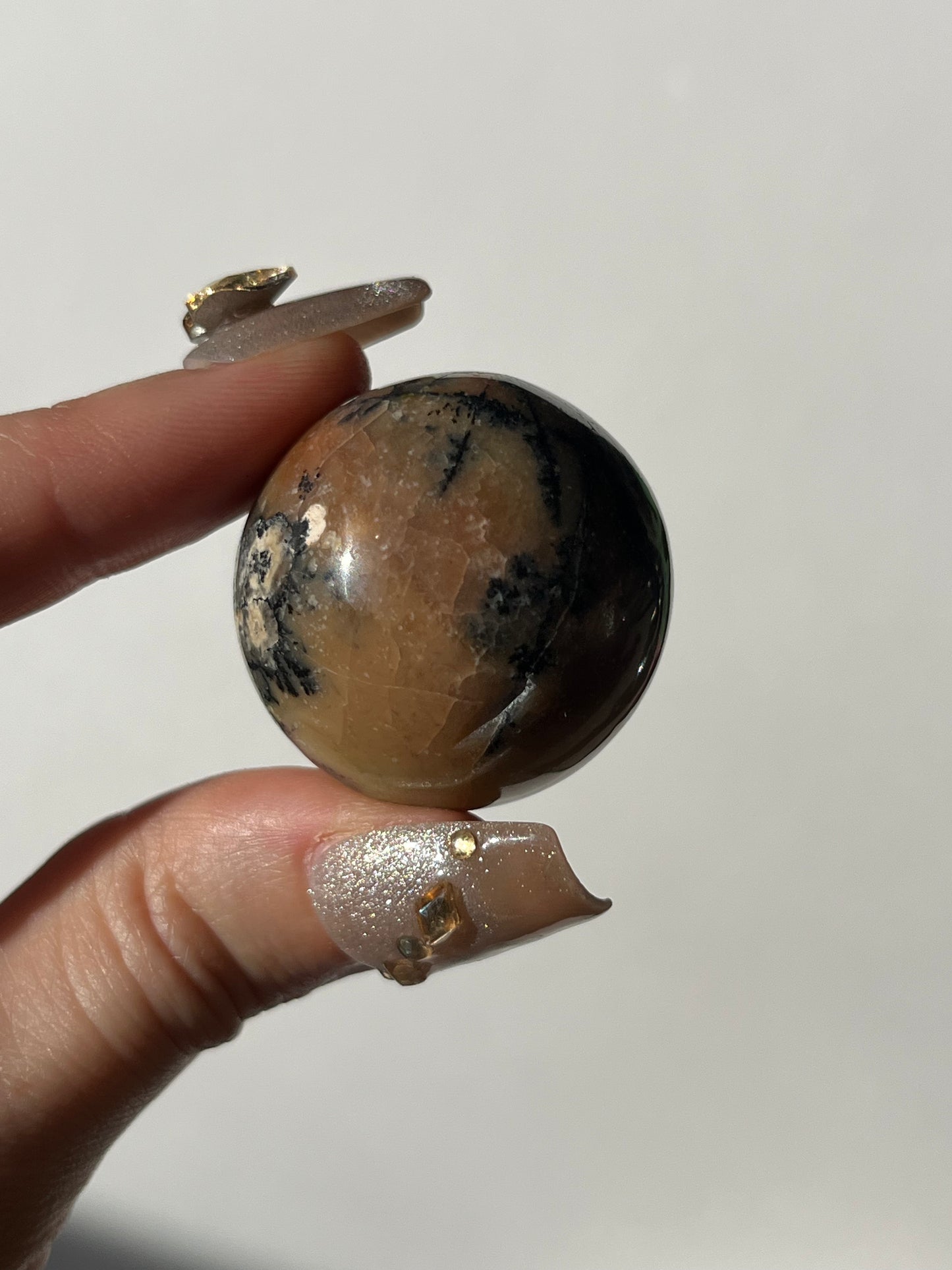 “Black Hibiscus” Batu Seniman Picture Jasper Sphere with Dendritic Inclusions D