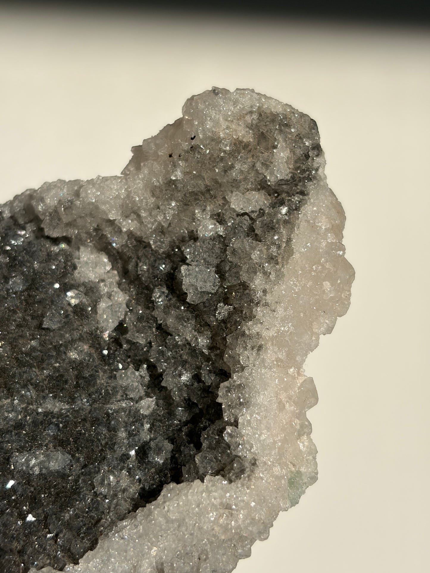 Black-Grey Chalcedony with Apophyllite Specimen A