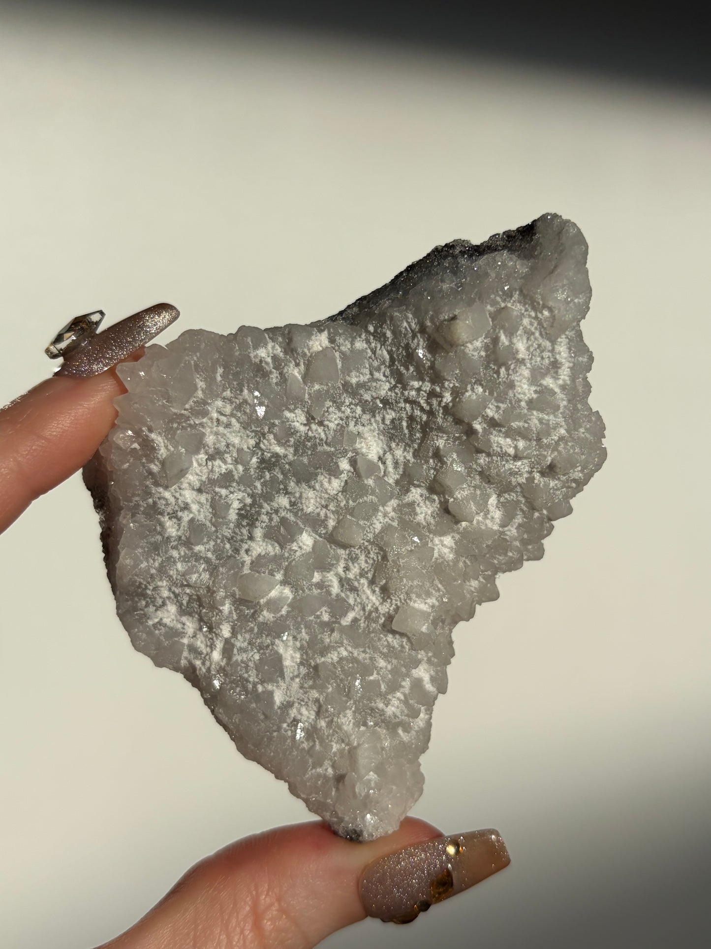 Black-Grey Chalcedony with Apophyllite Specimen D