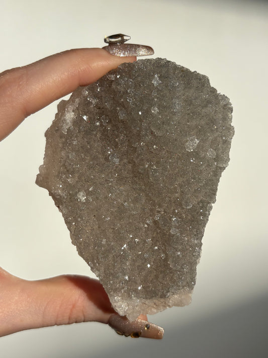 Black-Grey Chalcedony with Apophyllite Specimen E