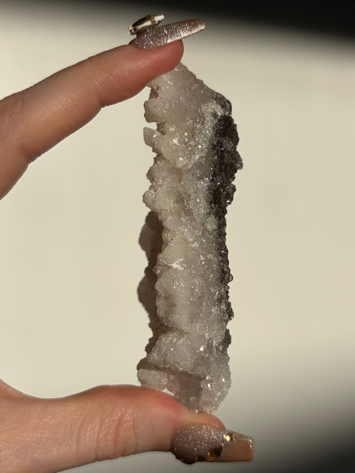 Black-Grey Chalcedony with Apophyllite Specimen F
